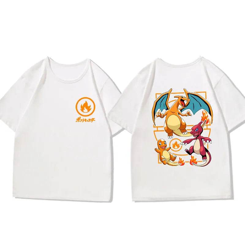 (Miniso)Pokemon T-shirt Picachu Gunn Ghost Super Dream Men Cotton T-shirt Top Summer Women Cotton T-Shirt Mens Clothing - Tamnz