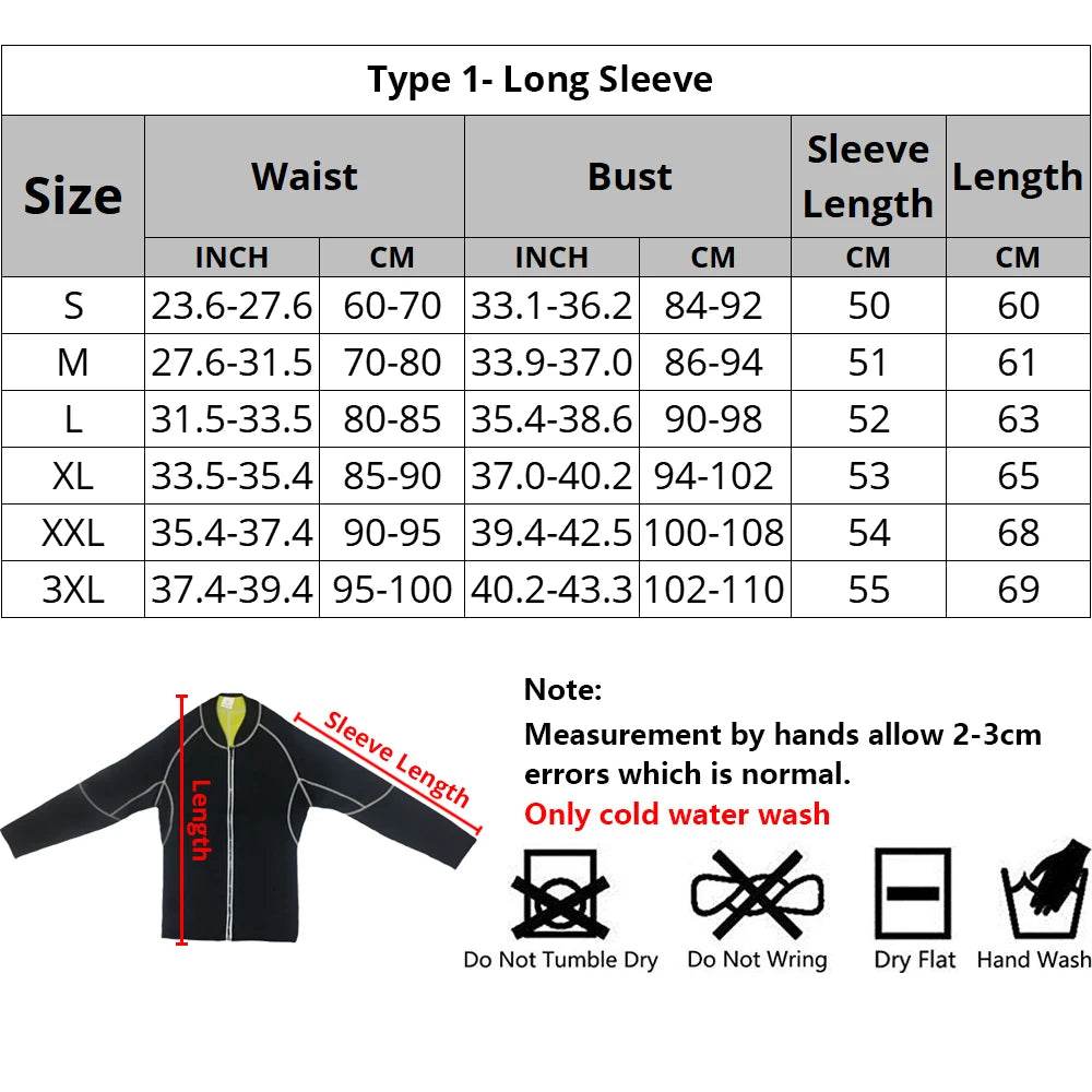 Neoprene Sweat Jacket Workout WeightLoss Long Sleeve Waist Trainer Body Shaper with Zipper Undershirt - Tamnz