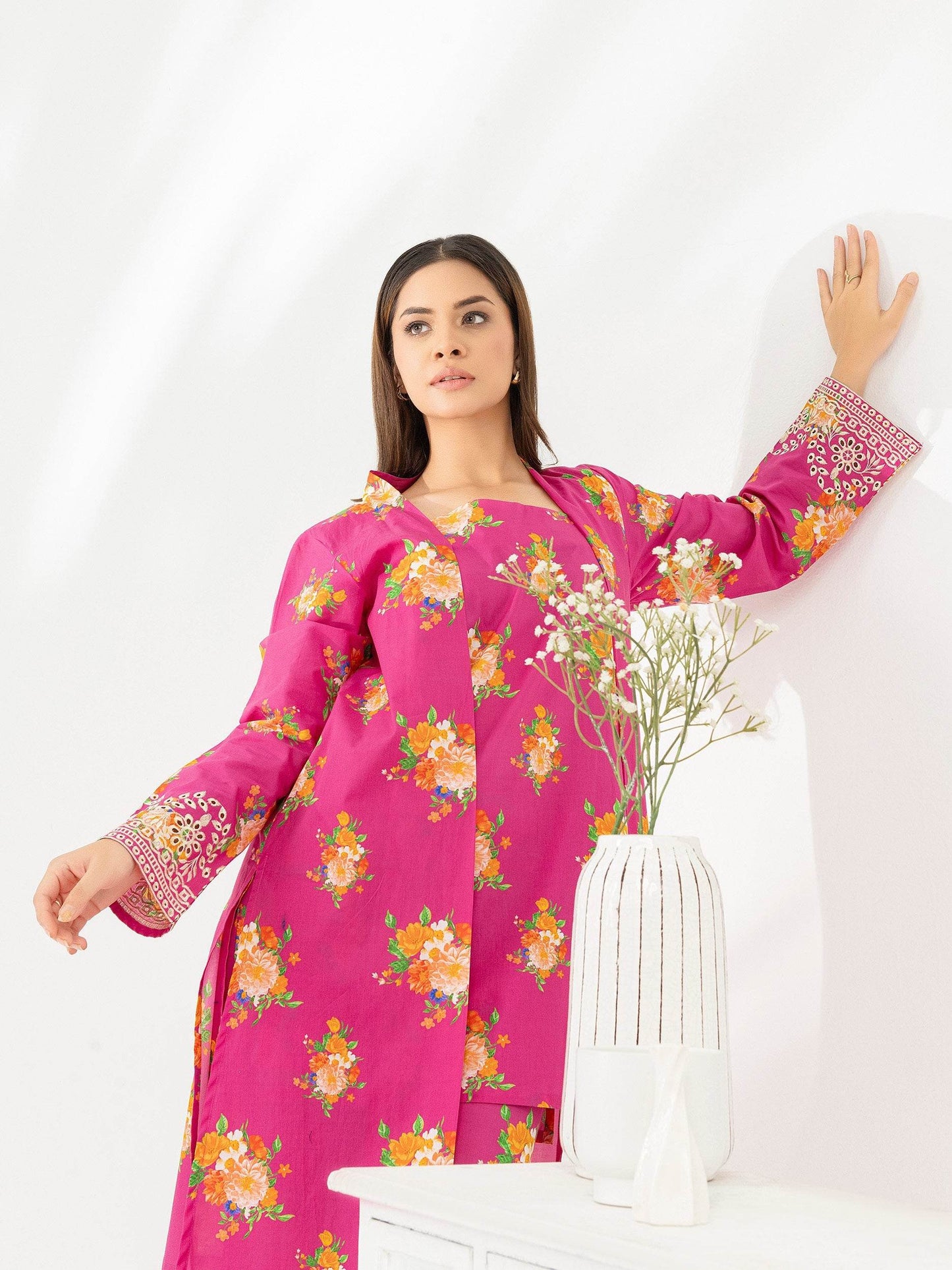 2 Piece Cambric Suit-Embroidered (Pret) | IMBASAT - Tamnz