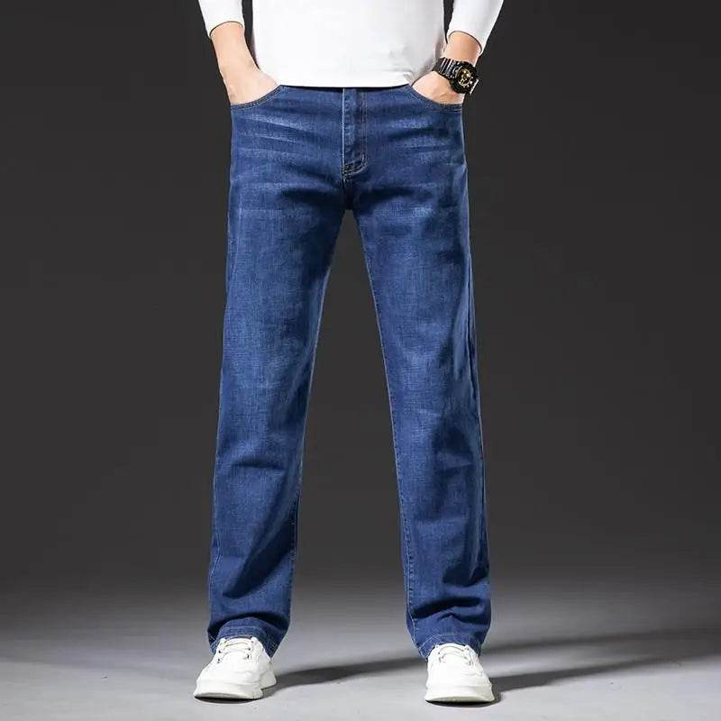 Autumn New Men's Regular Fit Classic Business Jeans Fashion Casual Stretch Denim Pants - Tamnz