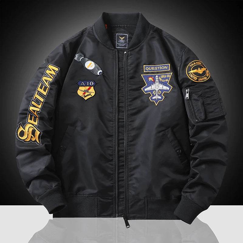 MA-1 American overalls pilot jacket Men's autumn and winter thickened Baseball uniform Trendy coat Men's military fan jacket Men - Tamnz