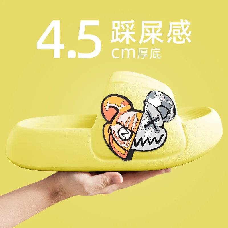 Cool Bear Stickers Thick-soled Soft Women's Sandals Bathroom Beach Indoor Outdoor - Tamnz