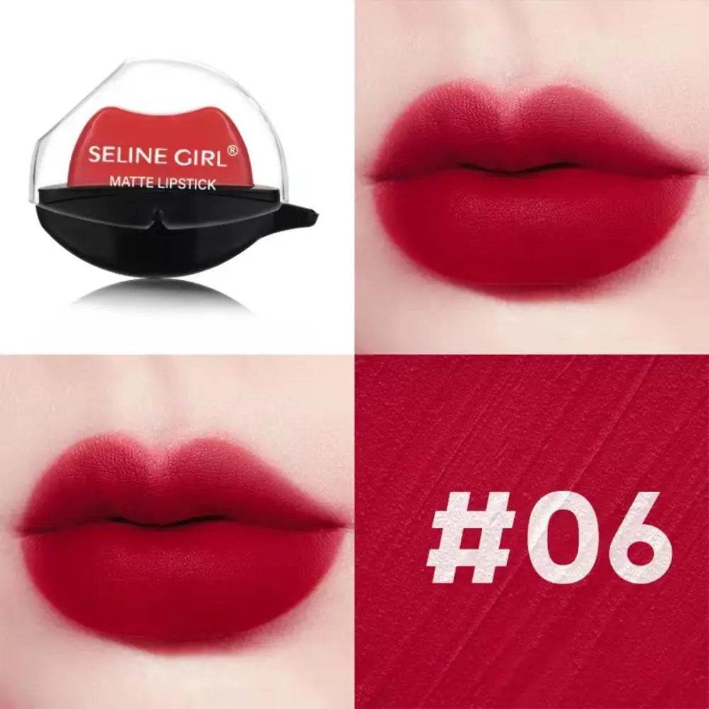 Lip-shaped Lipstick Makeup Lazy Lipstick Velvet Matte Moisturizing Lip Gloss Waterproof Non-stick Cup Long-lasting Moisturizing - Tamnz