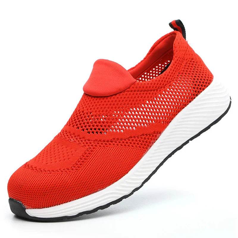 Summer Mesh Lightweight Work Sneakers Steel Toe - Tamnz