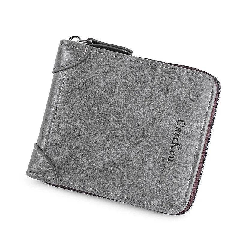 Vintage Small Men's Wallet Pu Leather Short Purse Men Hasp Zipper Clutch Solid Porte Feuille Hommes Porte Monnaie Homme - Tamnz
