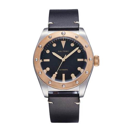 Automatic Mechanical Watch for Men NH38 Self-winding Bronze 200M Luminous Retro - Tamnz
