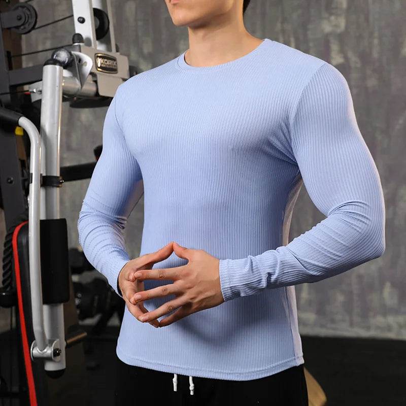 Autumn Sports fitness long sleeve men leisure T-Shirt - Tamnz