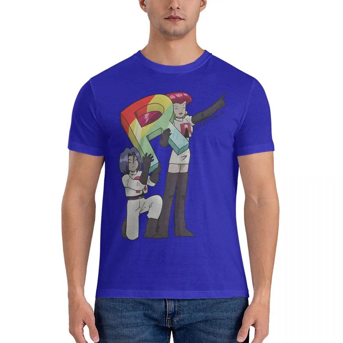 Men Team Rainbow Rocket T Shirt Pokemon Cotton Clothing Hipster Short Sleeve Crew Neck Tee Shirt Gift Idea T-Shirt - Tamnz