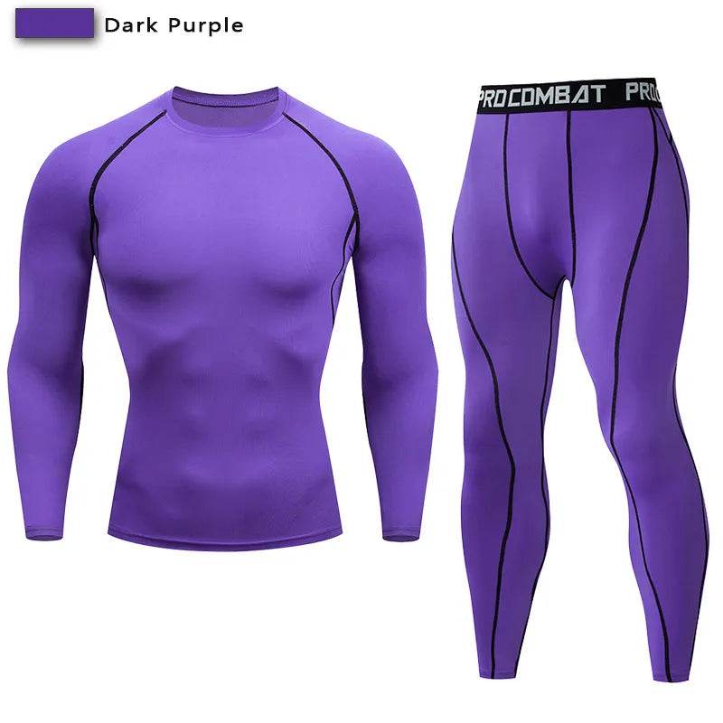 Two PCS Men's Compression Sportswear Suit GYM Tight Sports Yoga - Tamnz