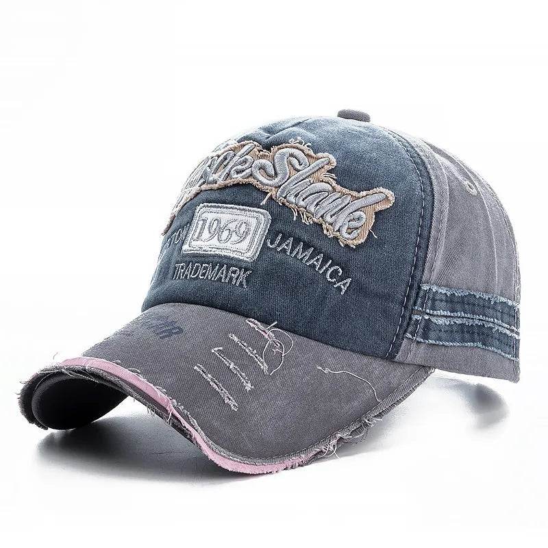 Washed cowboy Cotton Cap Autdoor Sun protection hat Rock - Tamnz