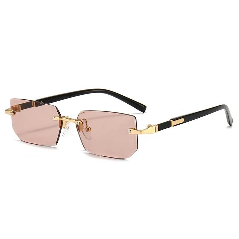 Rimless Shades Rectangle Fashion Popular Shades Small Square - Tamnz