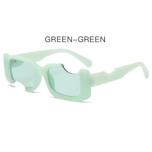 UV Protection Hip Hop Square Shades Off Notch Hole Design - Tamnz