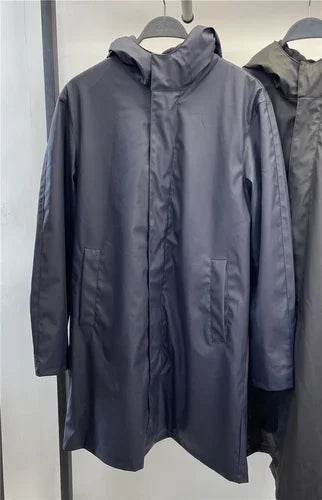 Men's imitation leather waterproof parka trench coat - Tamnz