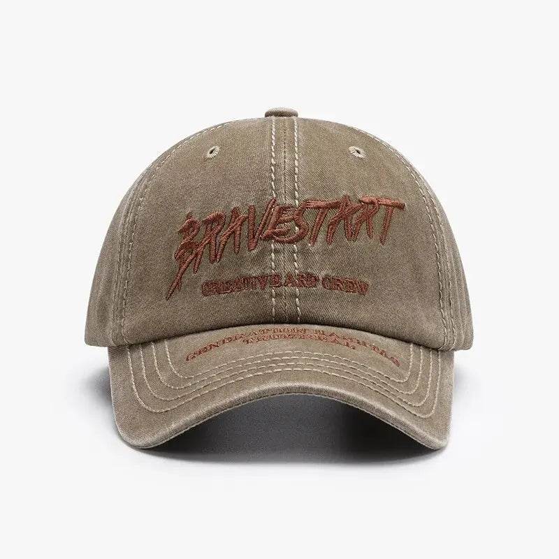 Spring/summer Korean Stlye Street Alphabet Embroidery Washed Soft Top Baseball Cap Female Casual Cap Male American - Tamnz