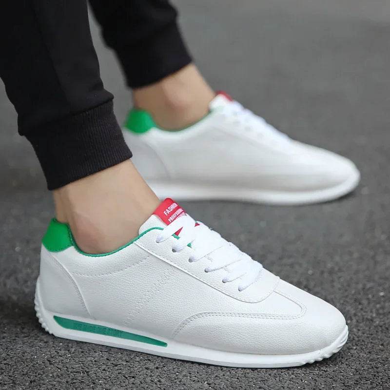 New PU Leather Sneakers Men Comforthable Vulcanized Shoes 2024 Trend Boys Sport Sneakers Mens Casual Shoes Fashion School Tennis - Tamnz