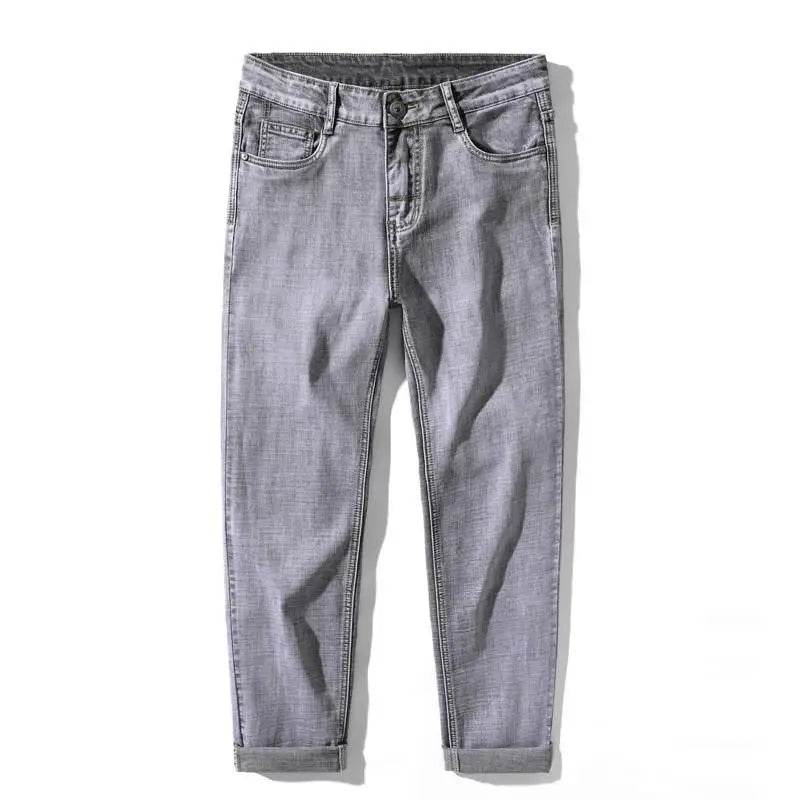 Straight Fit Business Pants Classic Mid Waist Soft stretch Jeans - Tamnz