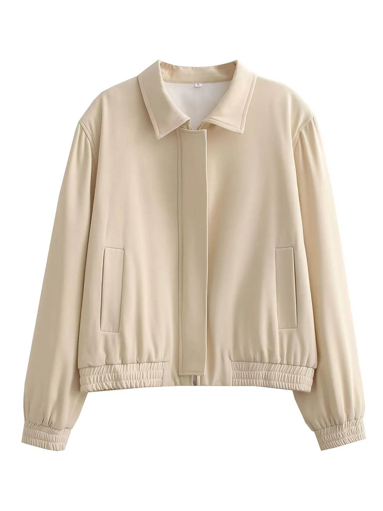 Bomber Jackets for Women 2023 Autumn Coats Female Chic Long Sleeve Casual Jacket Ladies with Pocket New Outerwear - Tamnz