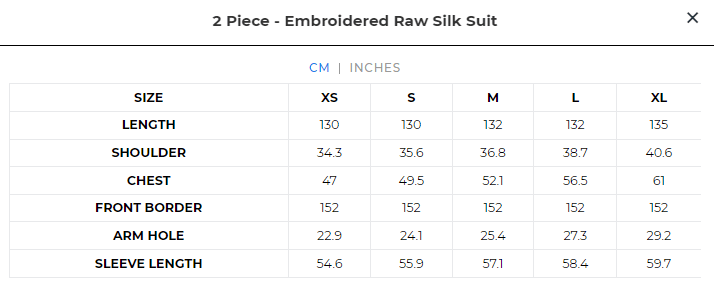2 PIECE - EMBROIDERED RAW SILK SUIT | IMBASAT - Tamnz