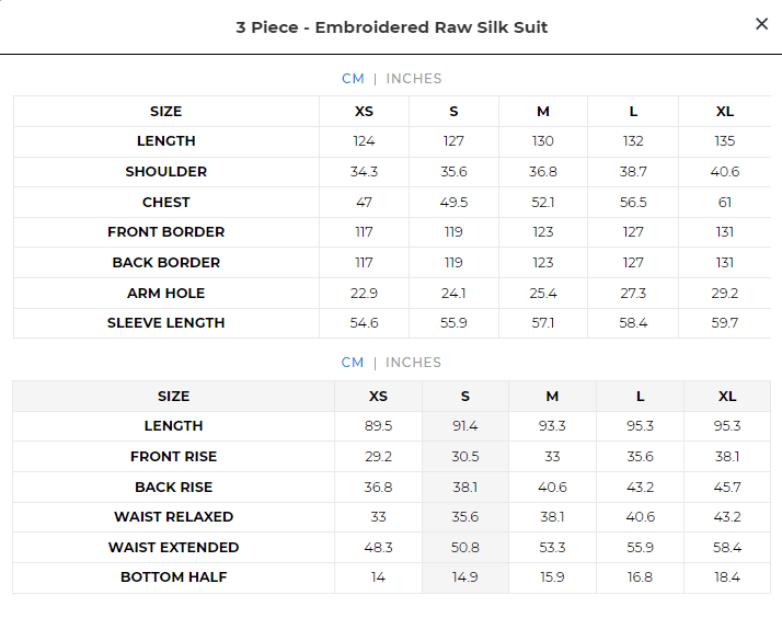 3 PIECE - EMBROIDERED RAW SILK SUIT | IMBASAT - Tamnz