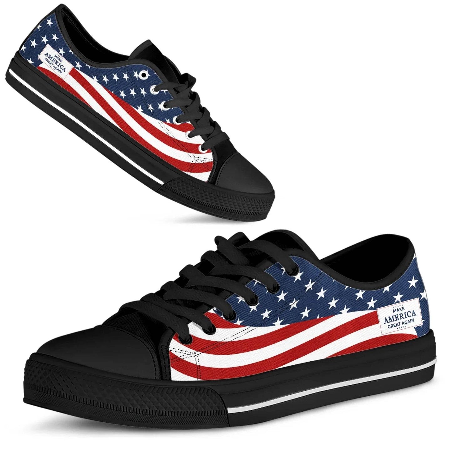 Patriotic MAGA Canvas Sneakers: Perfect for Women’s 4th of July Celebrations - Tamnz