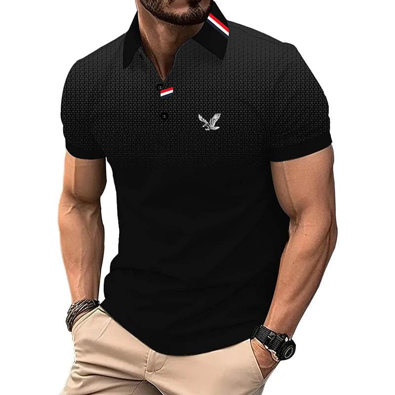 Men Clothes Summer Casual Fashion Short Sleeve Sport Lapel Polo Shirt . - Tamnz