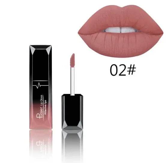 Matte Lips Makeup Waterproof lipgloss Velvet liquid matte lipstick Long Lasting Nude Lip Gloss Cosmetics P1201# - Tamnz