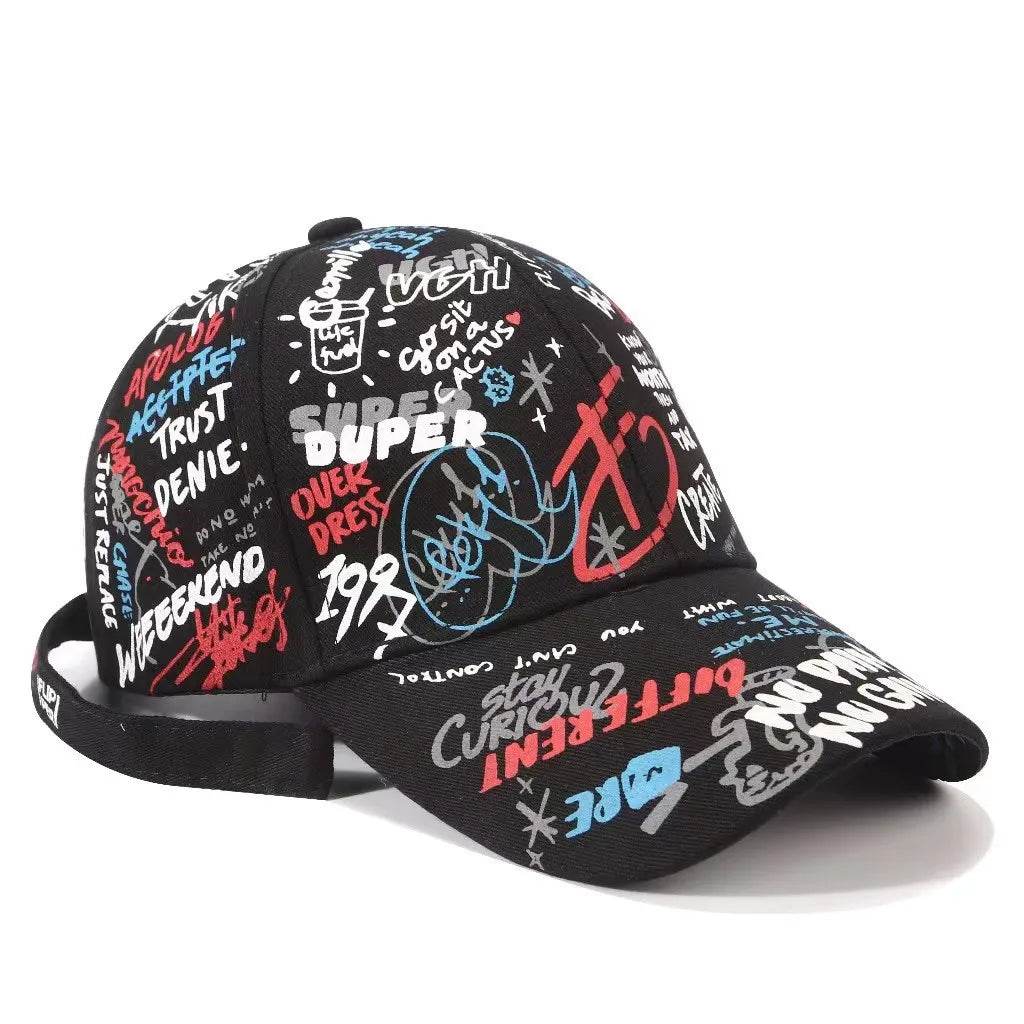 Graffiti Printing Baseball Cap Outdoor Cotton Casquatte Hat Men Women Summer Caps Adjustable Letter Cool Gorra - Tamnz