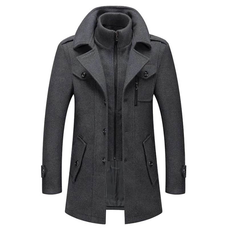 Men's Jackets Winter Autumn Long Windproof Coat Fashion Business Casual Thick Slim Fit Jacket Streetwear Male Overcoat 4XL - Tamnz