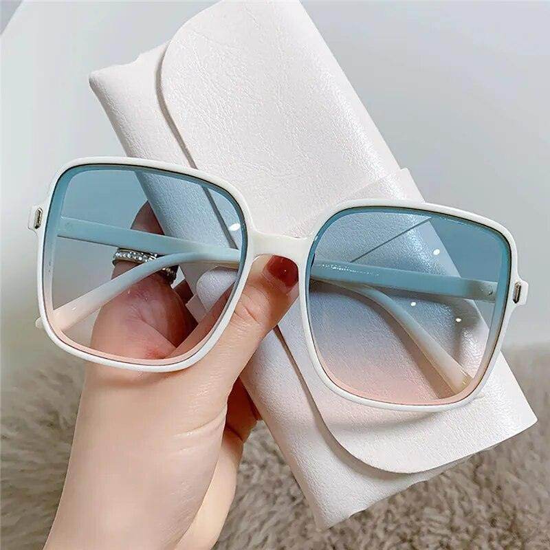 Sunglasses Woman Rimless Square Sunglasses Luxury Brand Design UV400 Female Shades - Tamnz