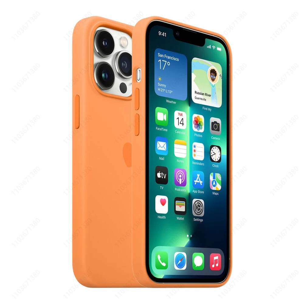 Original APPLE Silicone Case For iPhone 13 Pro Max With Magsafe Wireless Charging Official Liquid Silicone Drop Protect Cover - Tamnz