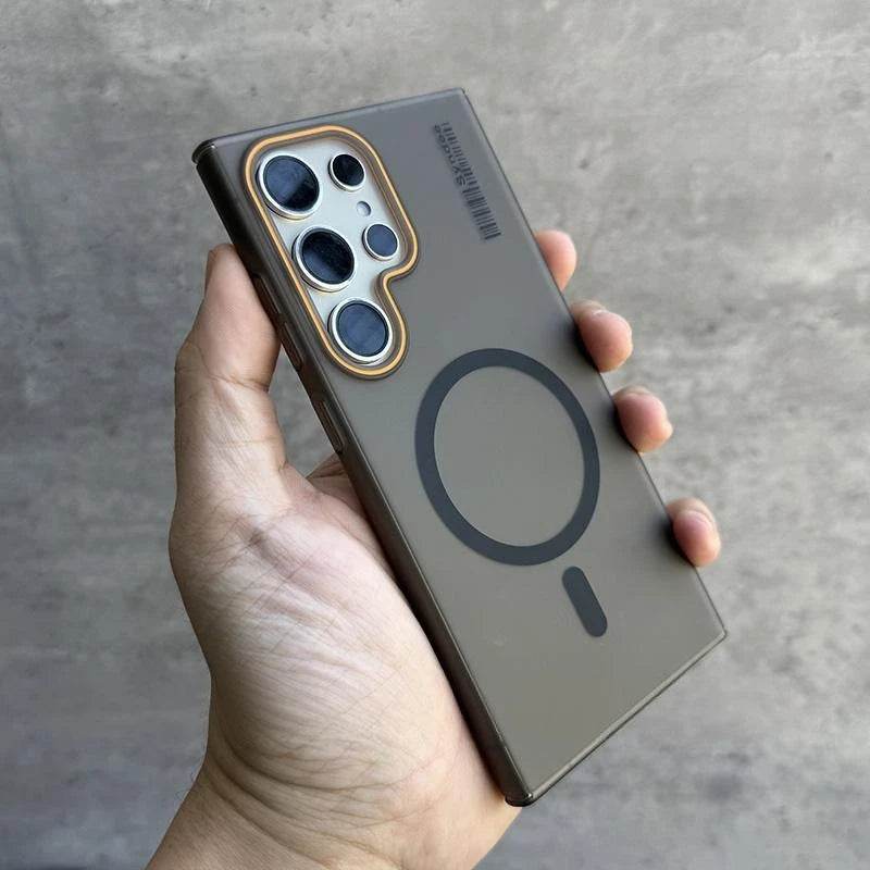 Luxury Mat Magnetic Wireless Charge Magsafe Case For Samsung S24 S23 S22 S25 Ultra Note 20 Slim Lable Cover for Galaxy S25 Plus - Tamnz