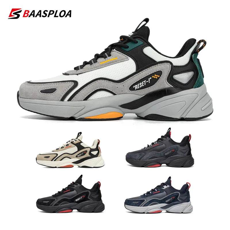 Men's Designer Leather Casual Sneakers Lace Up Male Outdoor Sports Shoe Tennis - Tamnz