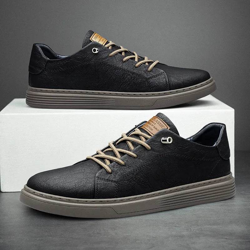 Italian Genuine Leather Casual Shoes Men's Lace Up Oxford Shoes Outdoor Shoes Office - Tamnz