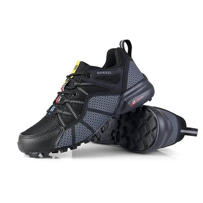 Leather Hiking Shoes Outdoor Sport Men Trekking Leather Lace-Up Climbing Hunting Sneakers - Tamnz