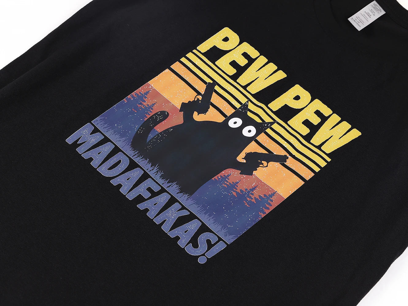  Pew Pew Madafakas Funny Cat T-Shirt