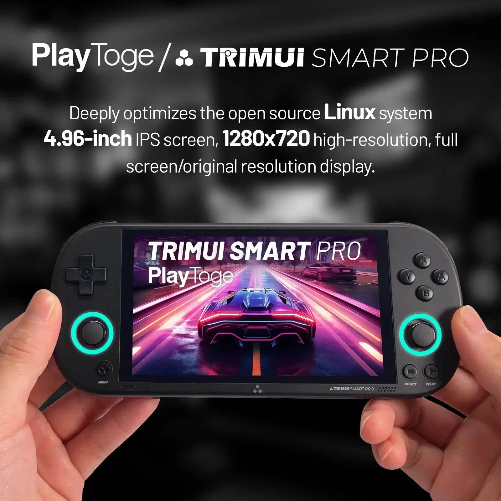 Trimui Smart Pro Vintage Handheld Game Console Wireless Handheld Gamer Console Retro Arcade 4.96 Inch HD IPS Screen Game Console - Tamnz
