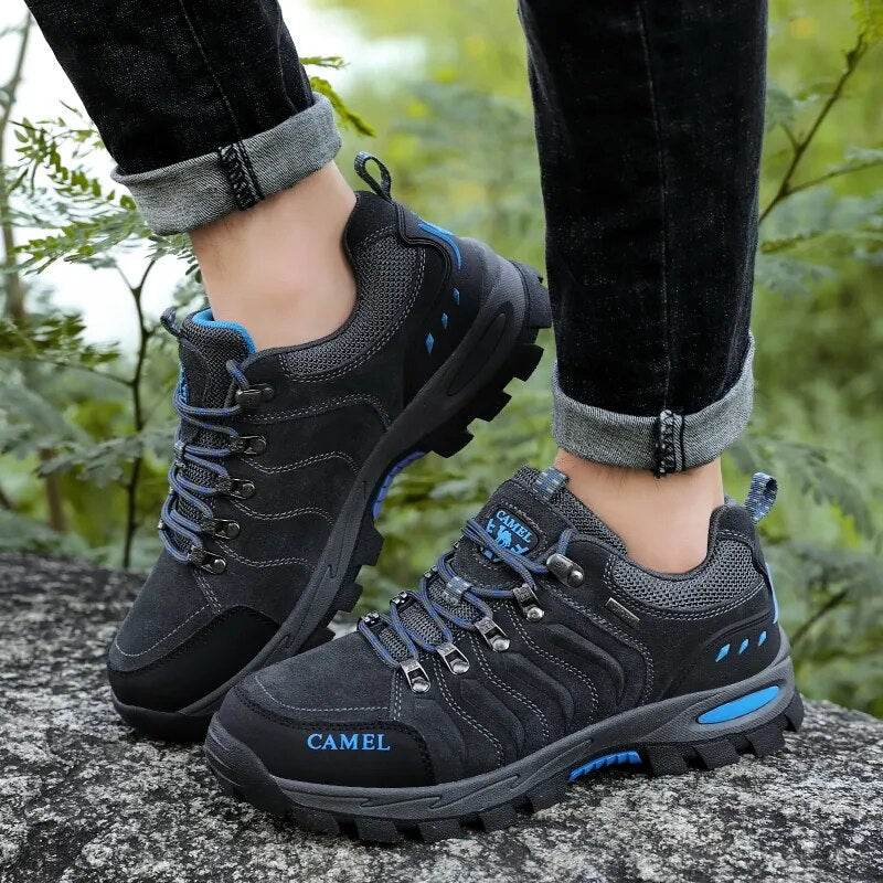 Men Hiking Mountain Climbing Shoes Trekking Sport Hunting Sneakers Lace-Up Non Slip - Tamnz