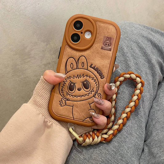  Cute 3D Labubu Rope Phone Case