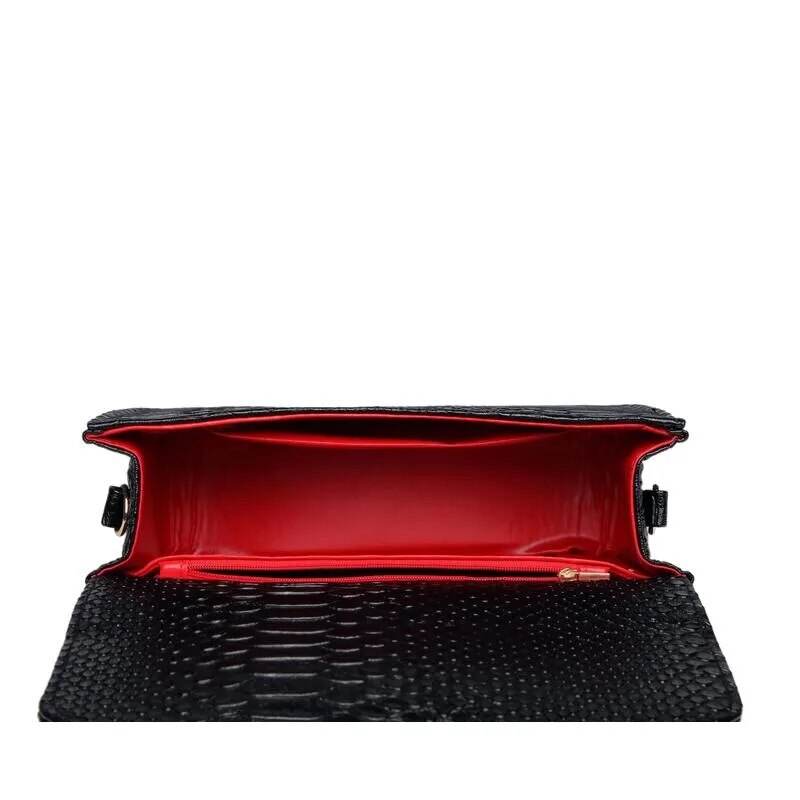 Stone Pattern Handbag Crocodile Leather Crossbody Bags For Women 2023 Luxury Brand Shoulder Messenger Bags Female Chain Handbags - Tamnz