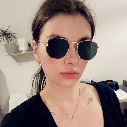 Polygon Retro Sunglasses Brand Designer Lentes D - Tamnz