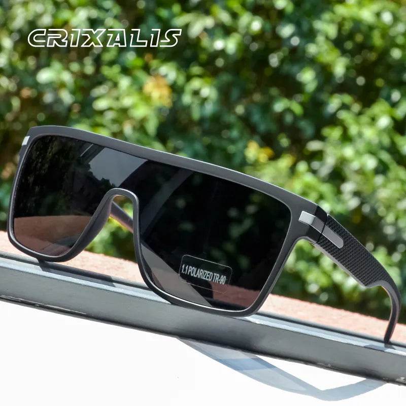 Fashion Polarized Sunglasses For Men Square Oversized Anti Glare Driver Mirror Sun Glasses - Tamnz