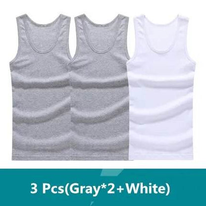 Cotton Solid Seamless Underwear Mens Sleeveless Tank Vest Comfortable Undershirts - Tamnz