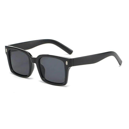 Retro Square Black Lens Sunglasses Women Luxury Brand Designer Fashion Rectangle Eyewear - Tamnz
