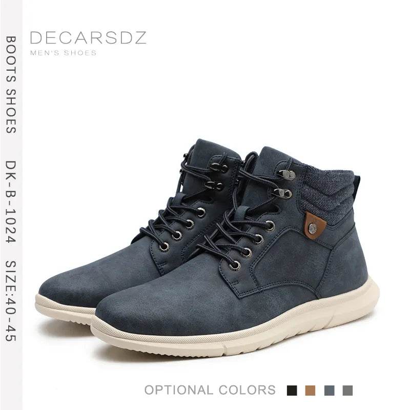 Casual Boots Lace-up Classic Original Leather Fashion Walking Shoes Men Boots - Tamnz
