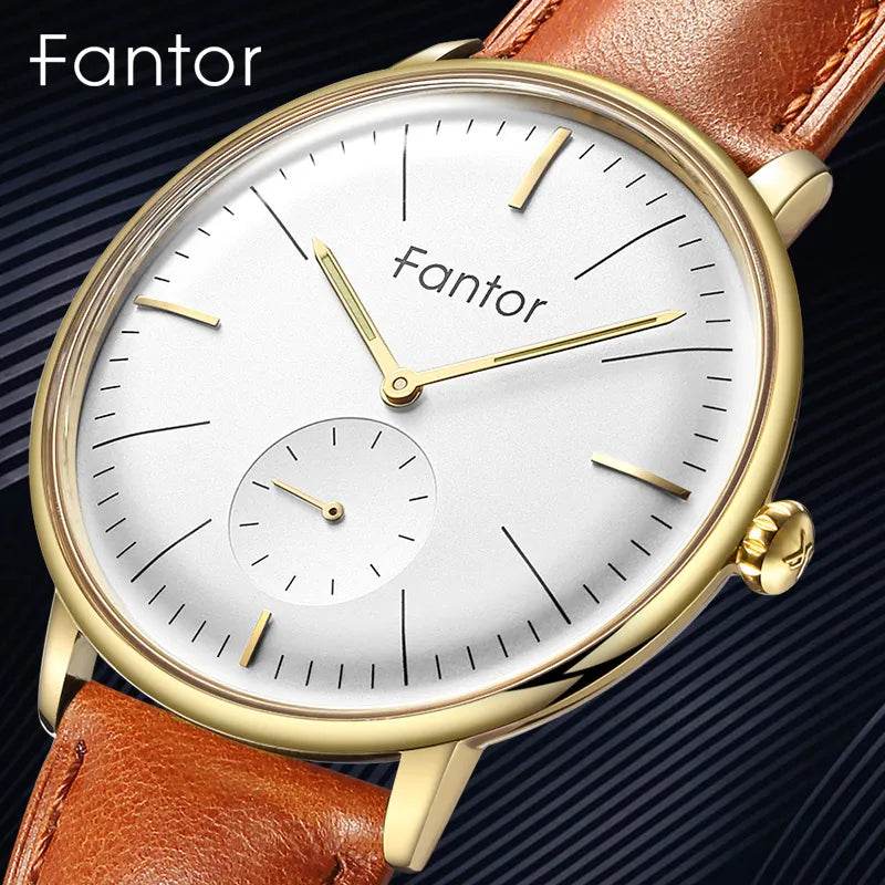 Fantor Luxury Men Watch Leather Geniune Wristwatch Fashion Casual Classic Quartz - Tamnz