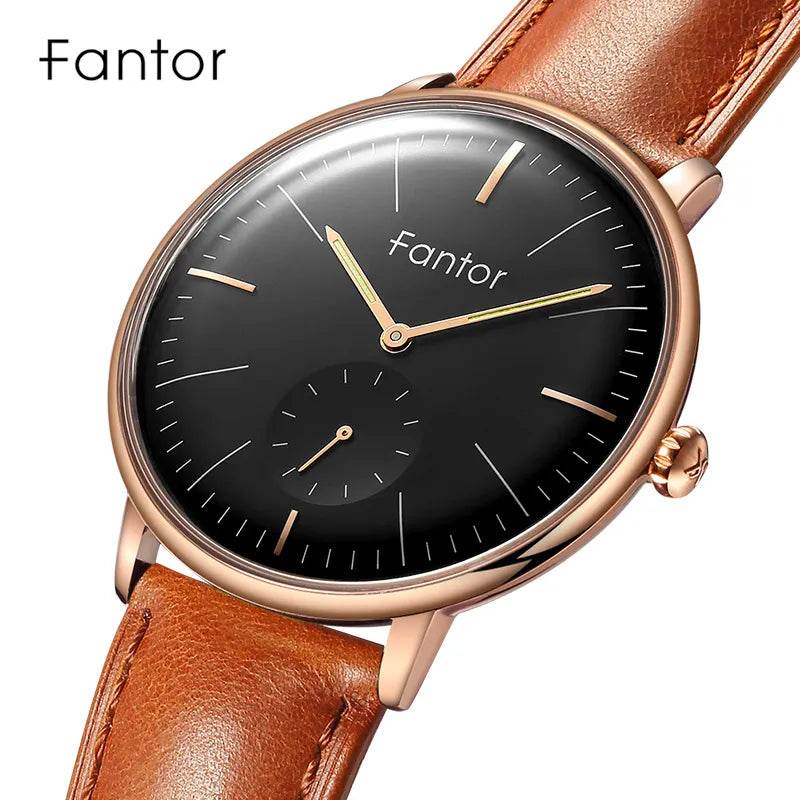 Fantor Luxury Men Watch Leather Geniune Wristwatch Fashion Casual Classic Quartz - Tamnz