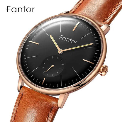Fantor Luxury Men Watch Leather Geniune Wristwatch Fashion Casual Classic Quartz - Tamnz