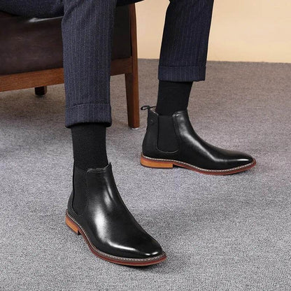 Men's Chelsea Boots Work shoes Genuine Cow Leather Handmade For Formal Dress Shoes - Tamnz
