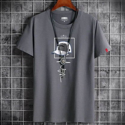 Clothing Fitness White O Neck Anime Man T-shirt For Male Oversized T-shirts Goth Punk - Tamnz