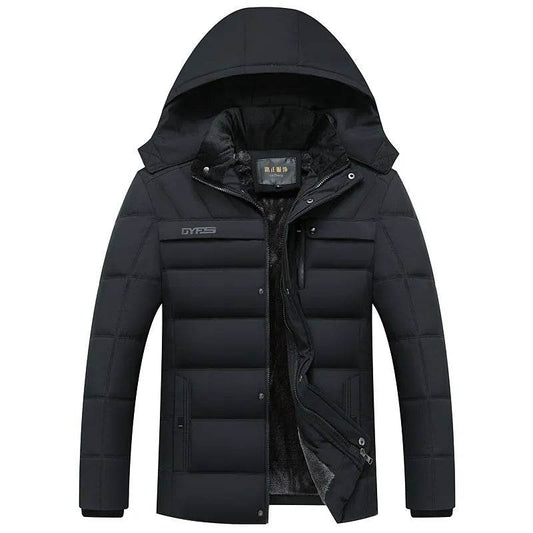 Fleece Hooded Winter Coat Men Thick Warm Mens Winter Jacket Windproof - Tamnz